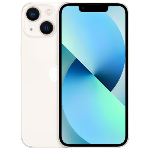 Apple iPhone 13 Mini Remis à Neuf Déverrouillé (comme Neuf) Montré en Vue avant et Arrière. Comprend un Écran Super Retina XDR de 5,4 Pouces avec une Résolution de 2532 x 1170, Deux Caméras 12MP, et un Bouclier en Céramique pour une Durabilité Accrue. Alimenté par la Puce Bionic A15 avec iOS 15, Offrant une Connectivité 5G, un mode Nuit et un Enregistrement HDR Dolby Vision 4K. l'Appareil Est en État comme Neuf avec des imperfections Mineures à Sans imperfections et Comprend un Câble USB