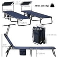 thumbnail image 3 of Outsunny 2 Piece Folding Chaise Lounges with Adjustable Backrest for Kids - Blue, 3 of 10