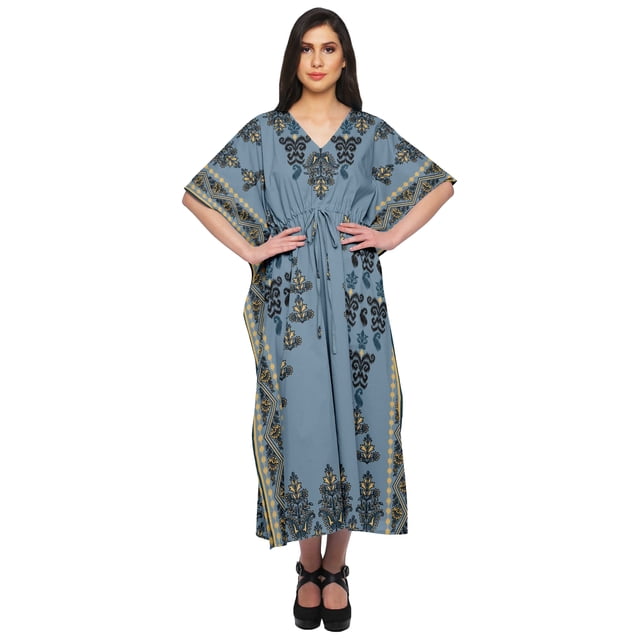Moomaya Kaftan de Plage, Paréo de Bikini, Robe Longue Maxi Caftan pour Femmes