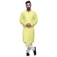 thumbnail image 1 of Atasi Cotton Satin Angrakha Style Long SleeveKurtaFor Men Solid DesignerKurta, 1 of 5
