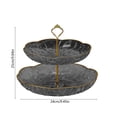 thumbnail image 3 of Fwttom Home Decor 9.45Inches / 24cm Double Layered Fruit Plates Exquisite Household Plates Living Room Coffee Table Candy Plates Upscale Snack Plates Placement Plates, 3 of 6