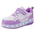 thumbnail image 1 of Chaussures de Patin Lumineuses pour Filles, Espadrilles à Semelles Épaisses avec Roues, Rechargeables par USB, Roulettes, Chaussures Mode, 1 of 6