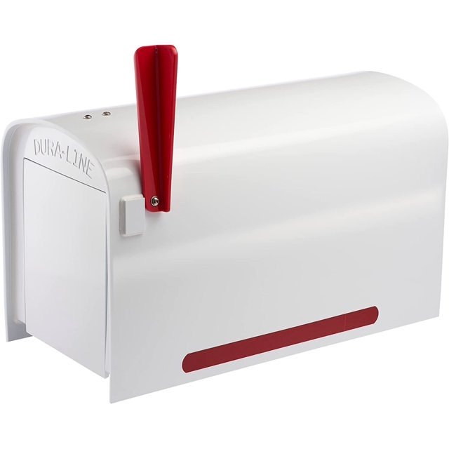 Duraline Support Robuste pour Boîte aux Lettres Rurale Mailbox Post, Grande Taille, Boîte aux Lettres Noire en HDPE pour Usage Extérieur. une Boîte aux Lettres durable Fabriquée en Plastique HDPE Plein de 1/4 Po d'Épaisseur, Conçue pour Résister aux Éléments Extérieurs. Présente un Drapeau Rouge Bidirectionnel Haute Visibilité et des Attaches en Acier Inoxydable. Grande Taille Convient aux Petits Colis. Fabriqué au Canada.