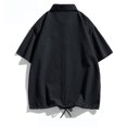 thumbnail image 3 of Birdeem Shirts for Men Mens Contrasting Colors Pocket Casual Fashion Lapel Collar Drawstring Hem Shorts, 3 of 10