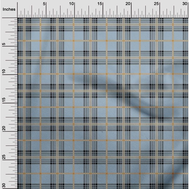 oneOone Polyester Lycra Fabric Tartan Check Print Fabric BTY 56 Inch Wide