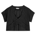 thumbnail image 4 of Plebaso Girls Workout Tops Long/Short Sleeve Open Back Shirts Kids Athletic Running Cropped Tees Tops, 4 of 6