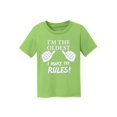 thumbnail image 1 of Je Suis le Plus Âgé, Je Fais les Règles T-Shirt en Coton pour Enfants - Vert Lime - Petit, 1 of 1