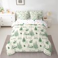 thumbnail image 2 of YST Christmas Village Comforter Set 7 Piece Queen Size, Xmas Green Beige Bed in a Bag for Kids, Christmas Tree Reindeer Rabbit Pattern Bedding Sets, Winter Holiday Sheet Set with Comforter, 2 of 5