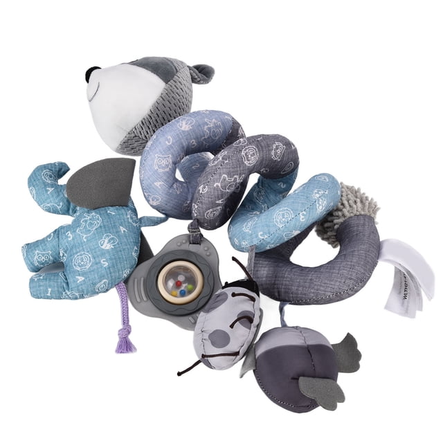 Baby Spiral Plush Activity Hanging Toys, Baby Spiral Activity Toy Educational Multi Use For For Bassinet For Gray