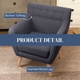 thumbnail image 4 of HOMCOM Fauteuil d'Appoint Moderne, Fauteuil à Accoudoirs Rembourré en Lin, Fauteuil Club Capitonné, 4 of 10