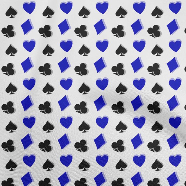 oneOone Velvet Blue Fabric Poker Card Sewing Craft Projects Fabric Prints By Yard 58 Inch Wide