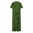 thumbnail image 4 of Ovzne Robes d'Été pour Femmes 2025 Robe Femme Robe Unie Ample Décontractée Mode Robe à Manches Longues Robe à Col à Manches Longues pour Femmes Robe d'Été à Manches Longues Imprimée Liquidation, 4 of 7
