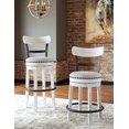thumbnail image 2 of Signature Design by Ashley Valebeck Tabouret de Bar Pivotant Moderne Hauteur Comptoir 24 Pouces, Blanc Lavé, 2 of 3