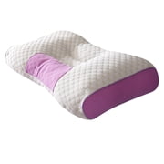 EazyTech Washable Memory Foam Cervical Pillow for Neck Support, Orthopedic Contour Pillow for Side Back & Stomach Sleepers Medium Firmness 16x25in Pink