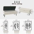 thumbnail image 3 of HOMCOM Banc Ottoman de Rangement, Repose-Pieds en Tissu de Lin Blanc Crème, 3 of 10