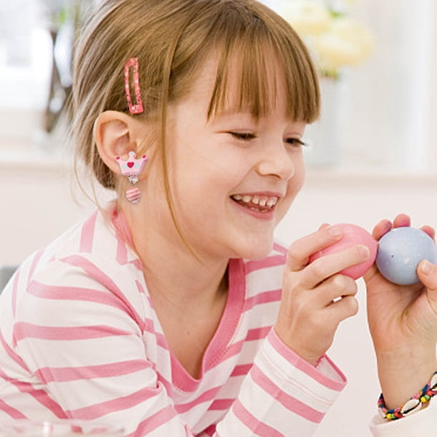 Hifot – 7 Paires De Boucles D’oreilles Clips Pour Enfants, Sans Perçage, Résine – Bijoux Princesse Assortis, Boîte Offerte