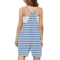 thumbnail image 3 of Penkiiy Combinaison Short Décontractée d'Été Sans Manches à Rayures pour Filles, Bretelles Spaghetti, avec Poches, 5 Ans, Bleu, 3 of 6