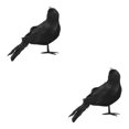 thumbnail image 3 of kurtrusly Horror Props For Halloween - High Simulation Black Crow Ornament For Festive Crooked crow 2Set, 3 of 6