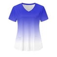 thumbnail image 1 of EGNMCR Tuniques Médicales pour Femmes Mode pour Femmes Manches Courtes Col en V Hauts Uniforme de Travail Imprimé Blouse à Poche Hauts Cadeaux pour Femmes, 1 of 3