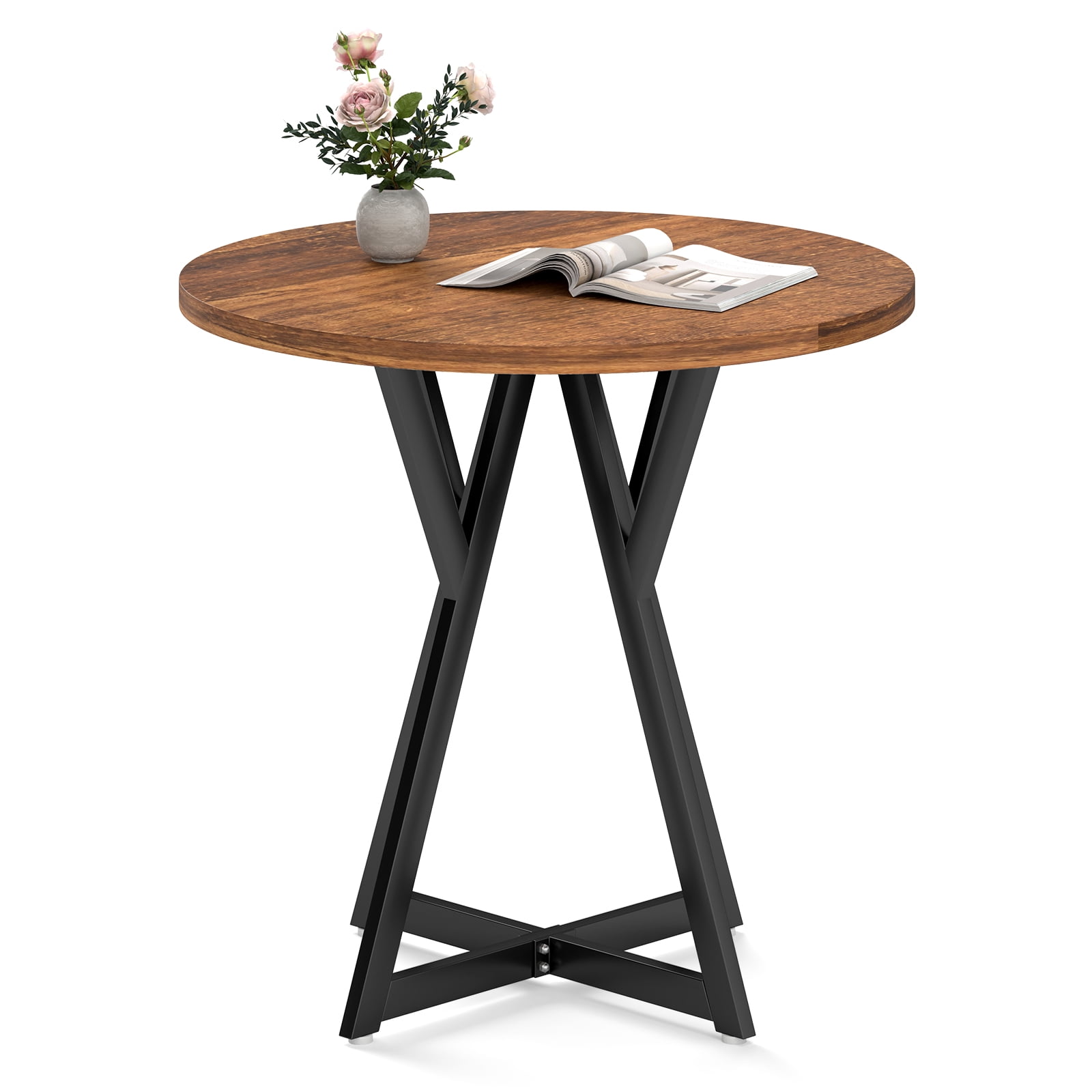 Gymax 31.5Inch Round Dining Table for 2-4Modern Kitchen Table w/Thick Wooden Tabletop