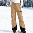 thumbnail image 2 of FAVIPT Pantalon de Ski Imperméable pour Femmes à Empiècements avec Poches, Pantalon Léger d'Hiver pour Planche à Neige et Randonnée, Pantalon de Sport Brun, m, 2 of 8