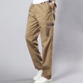 thumbnail image 4 of Men‘s Elastic Waist Loose Fit Lightweight Workwear Casual Cargo Pull On Pants With Multi Pockets, 4 of 5