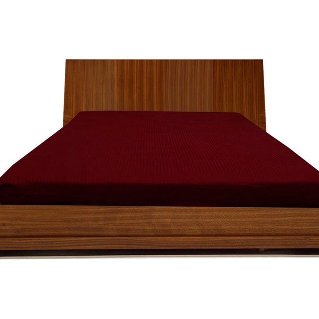 1100 Thread Count 100% Egyptian Cotton 3-Piece Fitted Sheet ( 1 Fitted Sheet + 2 Pillow Covers) 30 Inches Deep Pocket Size Stripe Pattern