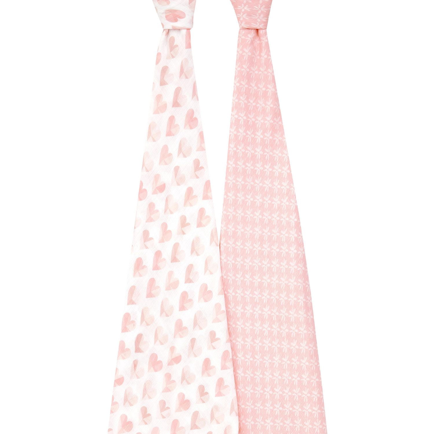Aden + Anais™ Essentials 2-Pack Swaddles - Cotton Muslin - Piece of My Heart