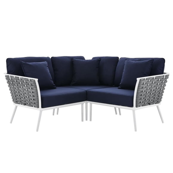 Modway Stance Outdoor Patio Aluminum Small Sectional Sofa