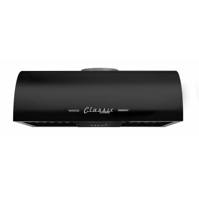 Hotte de Cuisinière Rétro Classique de 24 Pouces sous Armoire avec Filtres à Chicanes en Acier Inoxydable, Noir Minuit