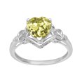 thumbnail image 1 of Bague Amour pour Femme en Argent Sterling 925 avec Quartz Citron en Forme de Cœur de 8 mm, 1 of 2
