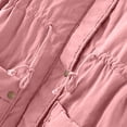 thumbnail image 4 of IROINID Women's Mid-Length Anorak Jacket Coat Solid Color Long Sleeve Buttons Pockets Coat Plus Fleece Jacket Outwear Top, Pink, 4 of 6