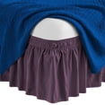 thumbnail image 1 of Wrap Around Bed Skirt 21" inch Drop Easy Care Microfiber Made Bedskirts (RV King-Plum), 1 of 6