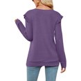 thumbnail image 3 of MAWCLOS Femmes Ample V Cou Tee Loungewear Couleur Unie Tunique Blouse Violet S, 3 of 3