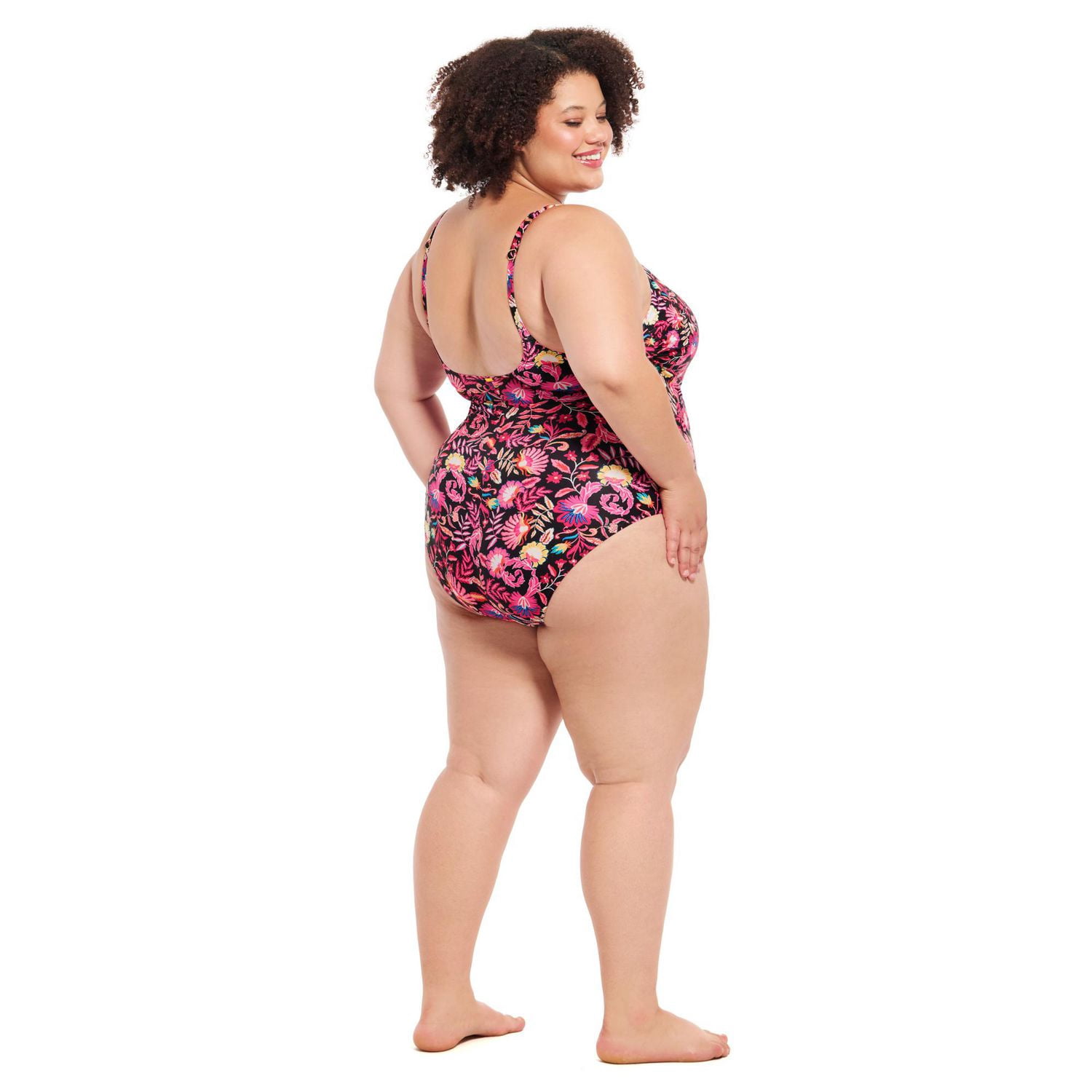 Maillot de bain une-pièce Krista pour femme à encolure en V avec fronces l’avant