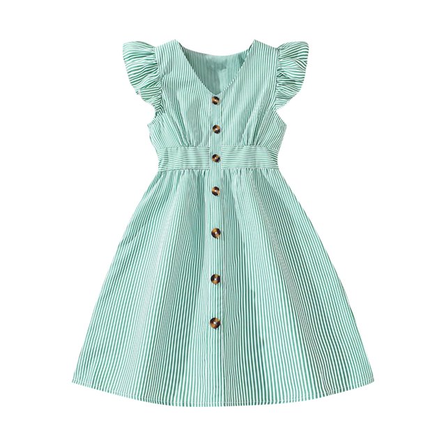 Économies d'Été! WRKEKC Robes d'Été pour Filles, Robe Décontractée pour Filles, Robe d'Été à Manches Courtes pour Filles, Robe de Princesse Mignonne, Col Rond, Jupe à Nœud Princesse 9 Ans