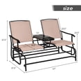 thumbnail image 3 of Costway Causeuse à Double Glissière pour 2 Personnes pour Patio Extérieur, Brun, 3 of 10