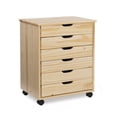 thumbnail image 1 of Craydon Six-Drawer Wide Roll Cart, Natural, 1 of 9