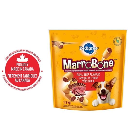 PEDIGREE Marrobone Gâteries pour Chiens Adultes – Saveur de Bœuf Véritable avec Vraie Moelle Osseuse - Enrichies de Vitamines 1.9kg