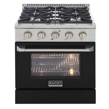 KUCHT Professional 30 in. 4.2 cu. ft. Gas Range with Convection Oven and black door
