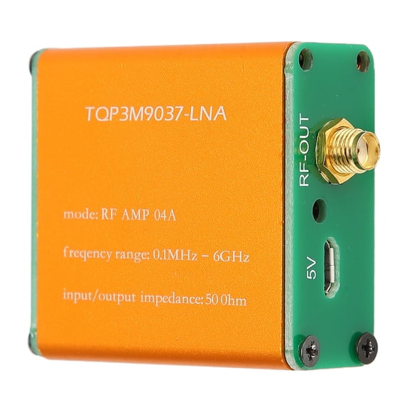 RF Amplifier, Ultra Bandwidth, High Linearity 20dB Gain. Battery Powered. Wide Frequency Range 0.1MHz-6GHz, SMA Female Connector. High IP3 Output, Continuous Wave.
