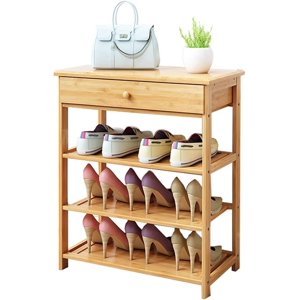 Free Standing Shoe Racks Shoe Closet 4-Layer Shoe Rack with Drawers Hangers Shoe Cabinet Storage Rack Self-Standing Multifunctional Shoe Rack Shoe Organizer for Closet Floor (Size : A)