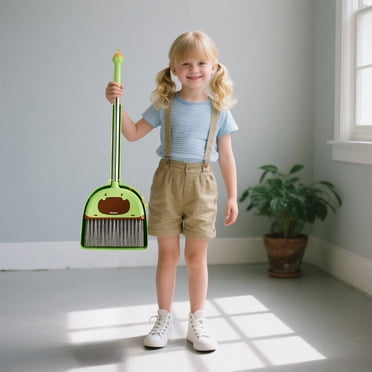 UsTZtai Children's Brooms and Dustpan Set, Kids Cleaning Toy with Stainless Handle, Educational Broom Set for Home Play and Learning