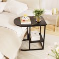 thumbnail image 4 of Gymax Table d'Appoint en Forme de C Compacte à 2 Niveaux, Table de Bout de Rangement pour Petit Espace, Noir, 4 of 9