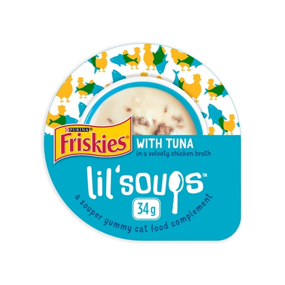 Purina Friskies Lil' Soups Tuna in a Velvety Chicken Broth, Cat Treats 34g