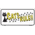 thumbnail image 2 of Plaque d'Immatriculation en Métal Cats Rule, 2 of 2