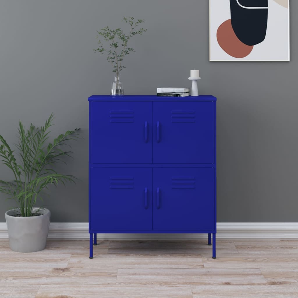 vidaXL Armoire de Rangement Bleu Marine 80x35x101,5 cm Acier