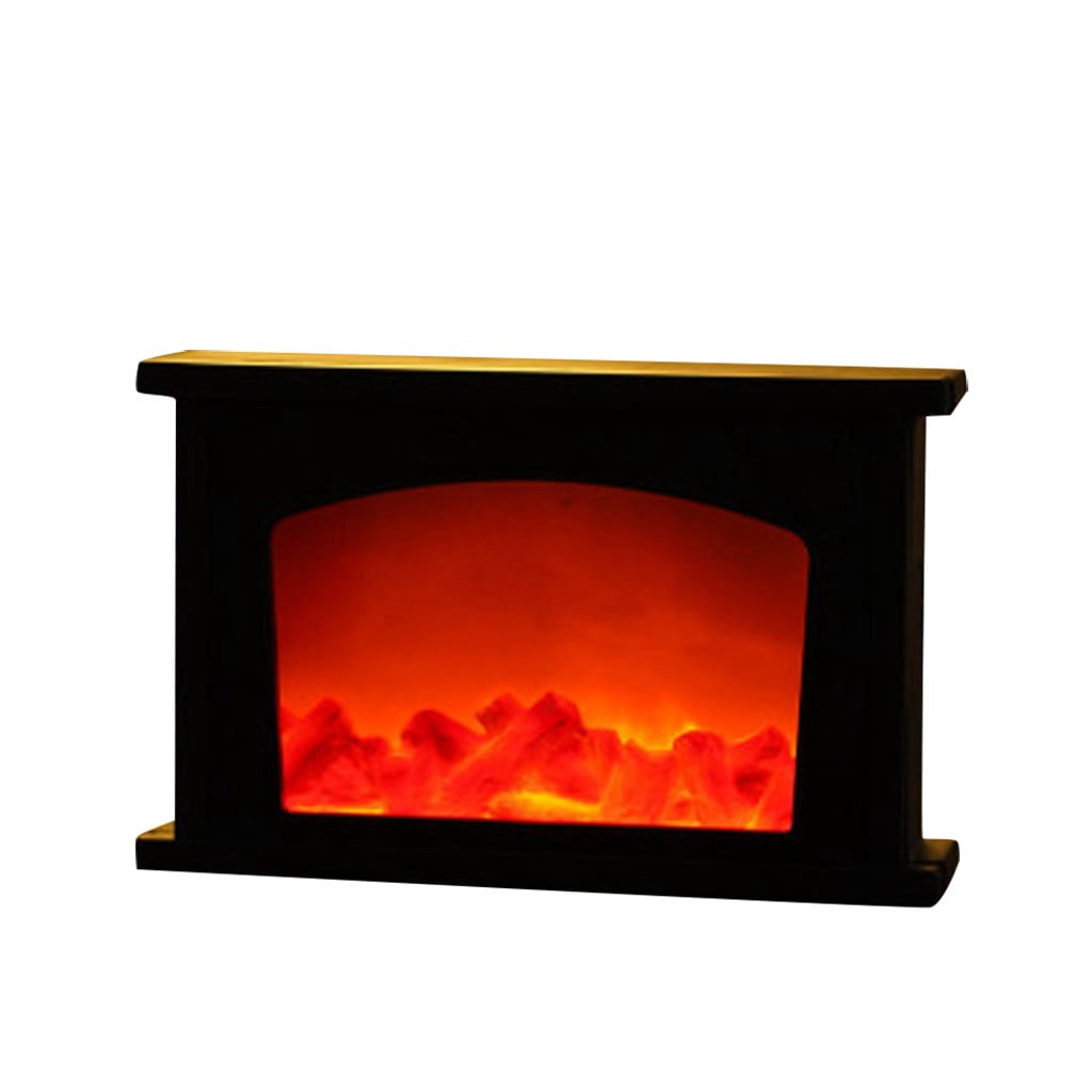 Lampe de Cheminée Créative à Flamme Led Décoration Ornement de Noël