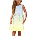 thumbnail image 1 of FhsagQ Robes Robe d'Été Sans Manches pour Filles Ligne Extensible Confort Col Rond Décontractée avec Imprimé Dégradé pour Tout-Petits Enfants Plage Extérieur Petite Fille le 7 Juillet Robes Taille 7/8 Jaune 13-14 Ans, 1 of 5