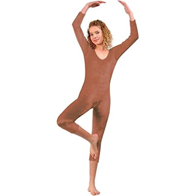 RG Costumes 103-08-S Girls Velvet Unitard, Brown - Small 5-6